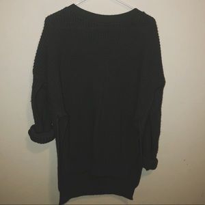 Chunky Slit Army Green Sweater